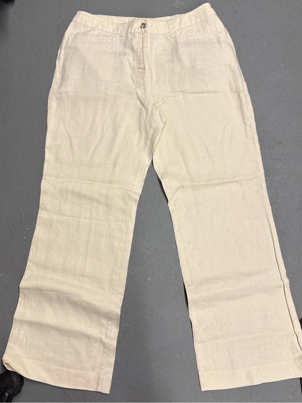 Chico's Women’s Cream Wide-Leg Linen-Blend Pants